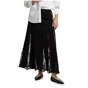 NEW A.L.C. mira lace a-line maxi skirt in black